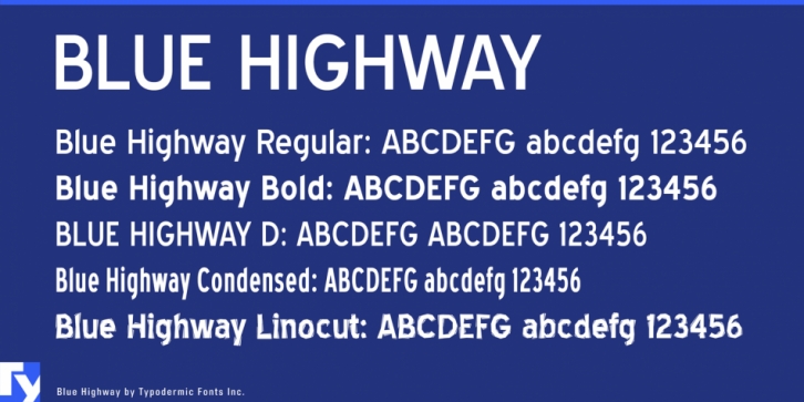 Blue Highway font preview