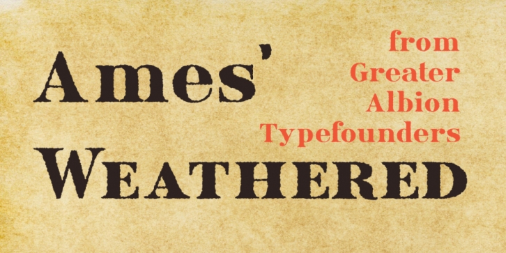 Ames' Weathered font preview