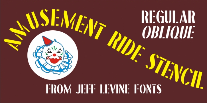 Amusement Ride Stencil JNL font preview