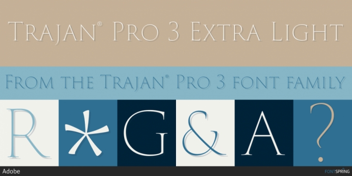 Trajan Pro 3 font preview