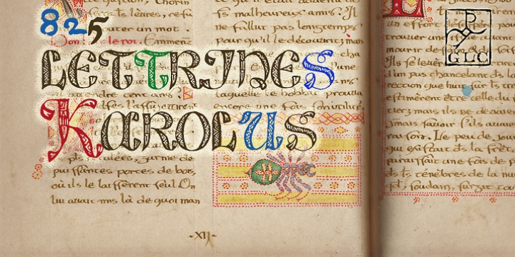 825 Lettrines Karolus font preview