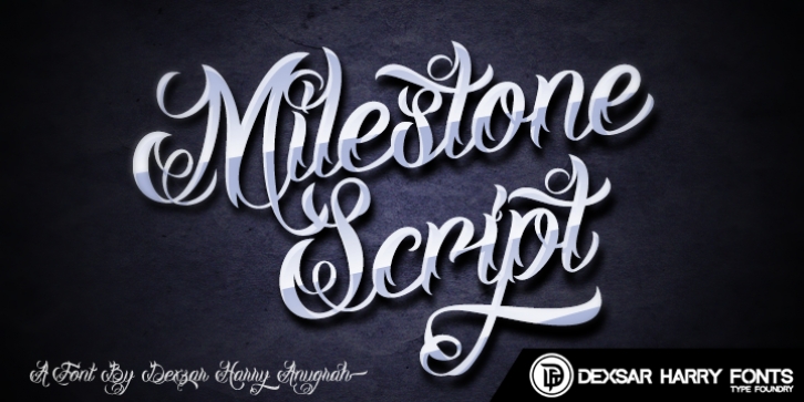 DHF Milestone Script font preview