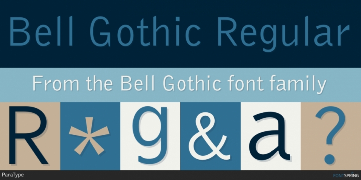 Bell Gothic font preview