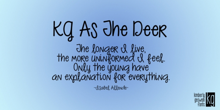 KG As The Deer font preview