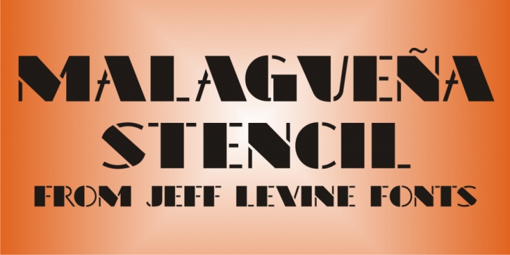 Malagueña Stencil JNL font preview
