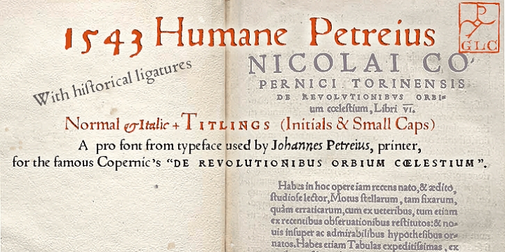 1543 Humane Petreius font preview
