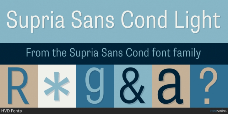 Supria Sans Cond font preview