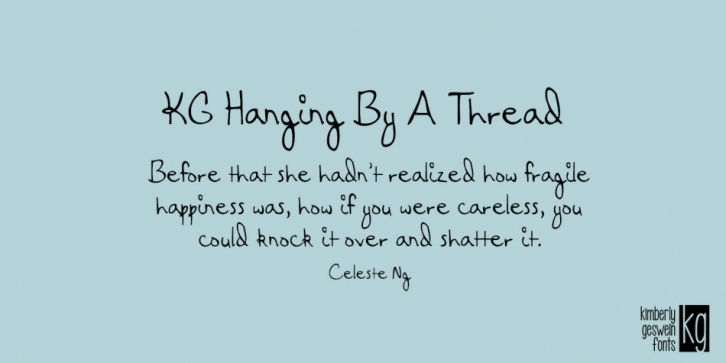 KG Hanging By A Thread font preview