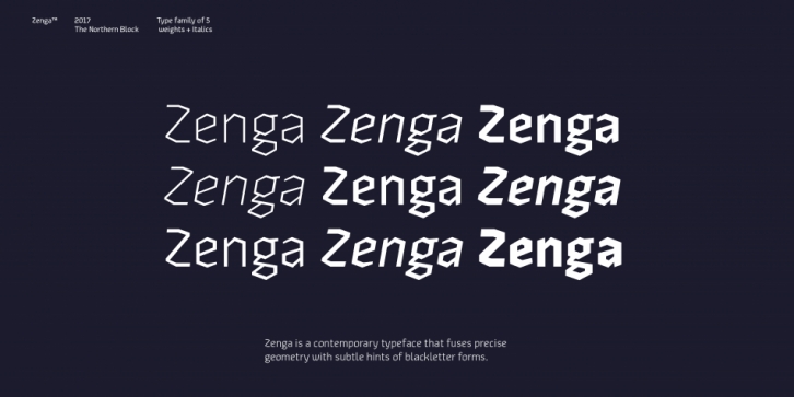 Zenga font preview