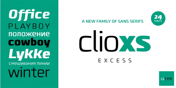 Clio XS font preview