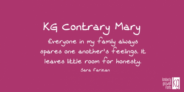 KG Contrary Mary font preview