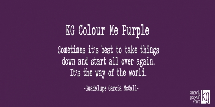 KG Colour Me Purple font preview