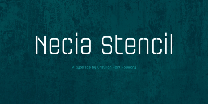 Necia Stencil font preview