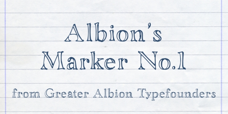 Albion's Marker No.1 font preview
