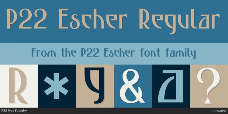 P22 Escher font preview