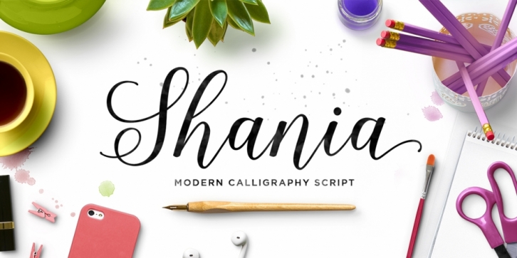 Shania Script font preview