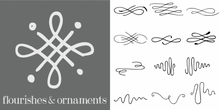 Flourishes and Ornaments font preview