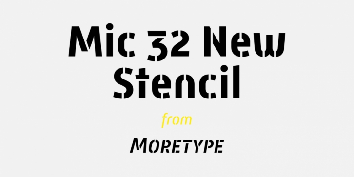 Mic 32 New Stencil font preview
