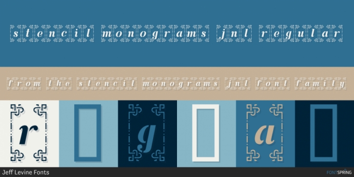 Stencil Monograms JNL font preview