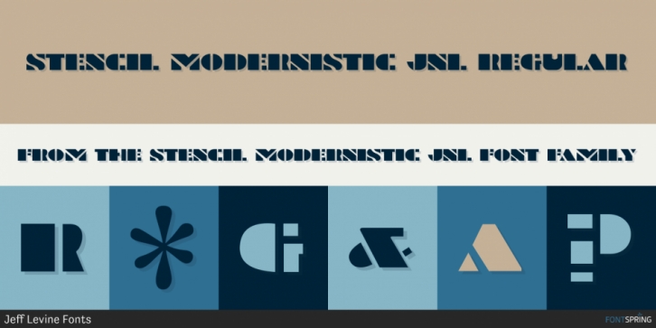 Stencil Modernistic JNL font preview