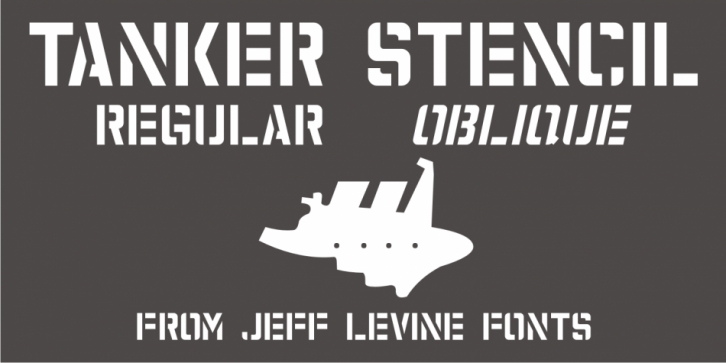 Tanker Stencil JNL font preview
