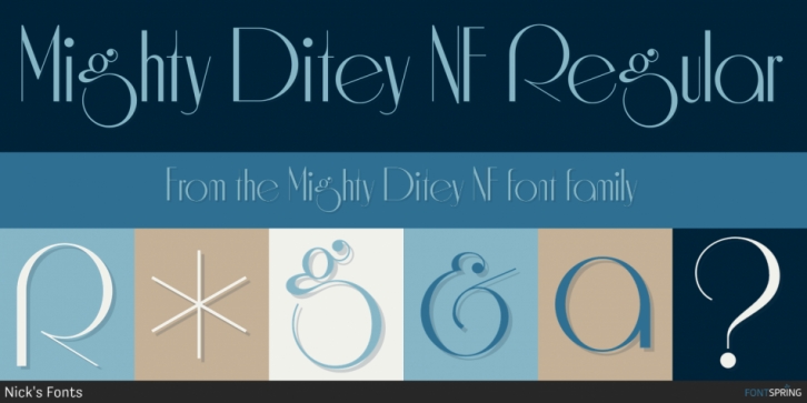 Mighty Ditey NF font preview