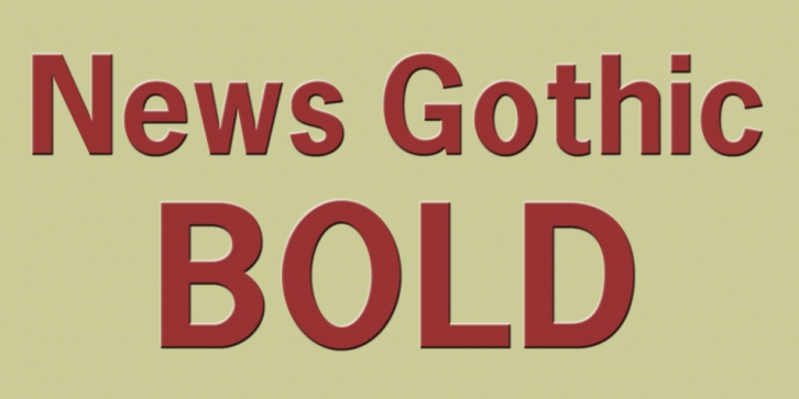 News Gothic Bold font preview