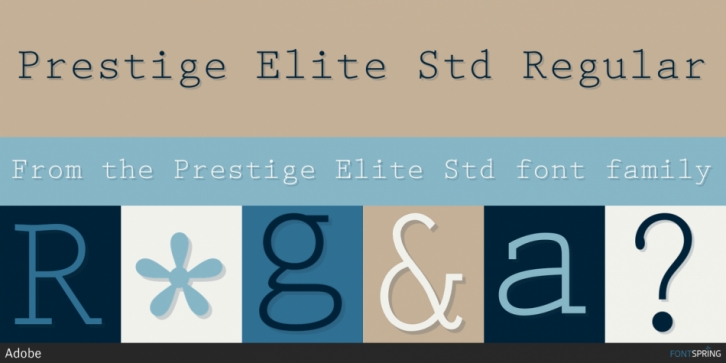 Prestige Elite Std font preview