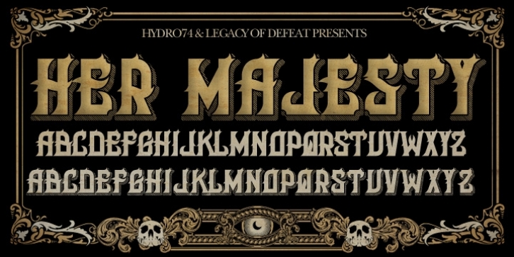 H74 Her Majesty font preview