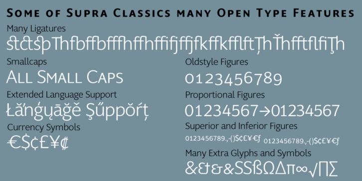 Supra Classic font preview