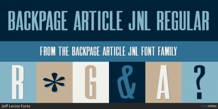 Backpage Article JNL font preview