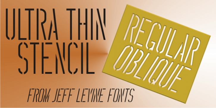 Ultra Thin Stencil JNL font preview