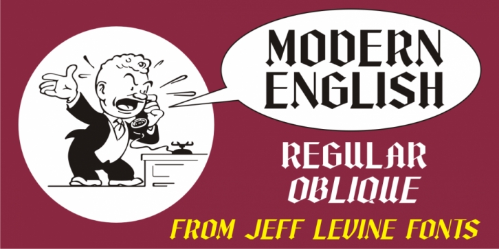 Modern English JNL font preview
