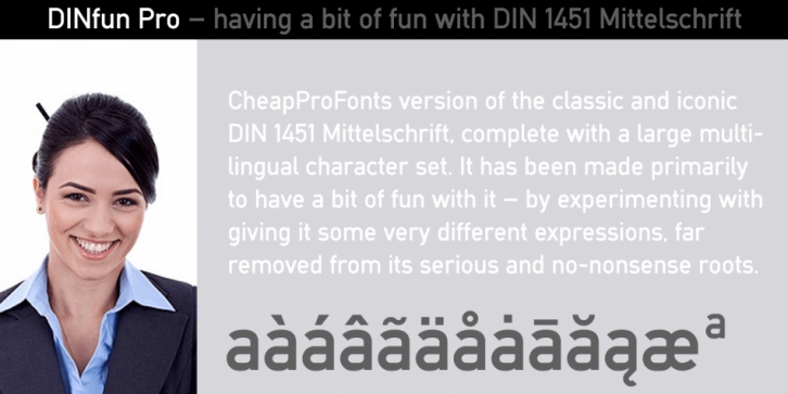 DINfun Pro font preview