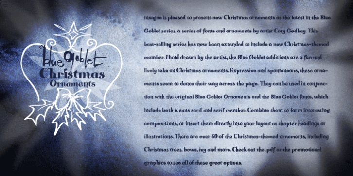 Blue Goblet Christmas Orns font preview