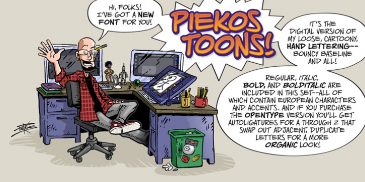 Piekos Toons BB font preview
