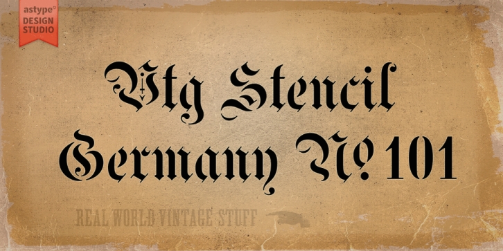 Vtg Stencil Germany No.101 font preview