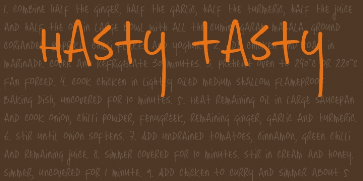Hasty Tasty font preview