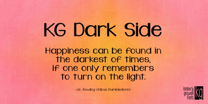 KG Dark Side font preview