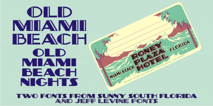 Old Miami Beach JNL font preview