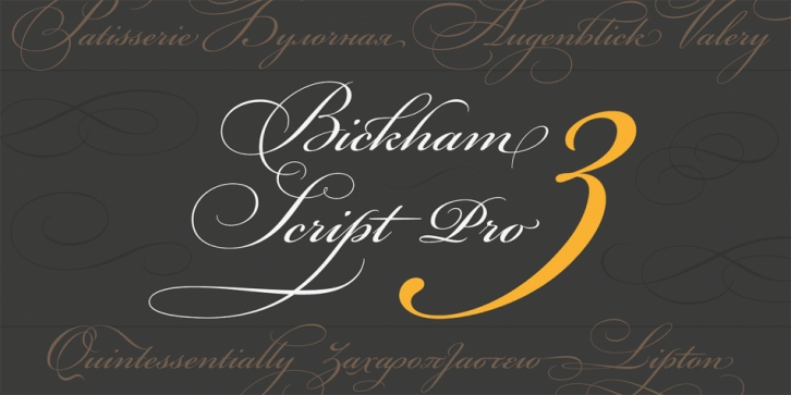 Bickham Script Pro 3 font preview