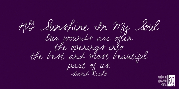 KG Sunshine In My Soul font preview