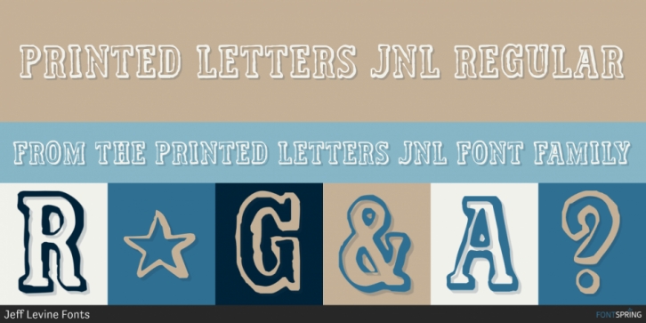 Printed Letters JNL font preview