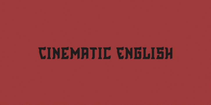 Cinematic English font preview