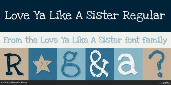 Love Ya Like A Sister font preview
