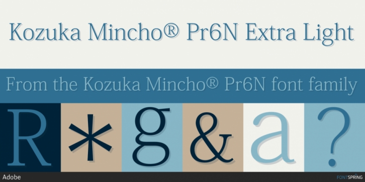 Kozuka Mincho Pr6N font preview