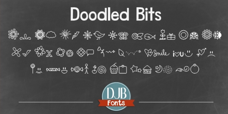 DJB Doodled Bits font preview