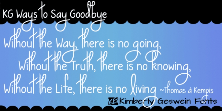 KG Ways to Say Goodbye font preview