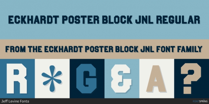 Eckhardt Poster Block JNL font preview