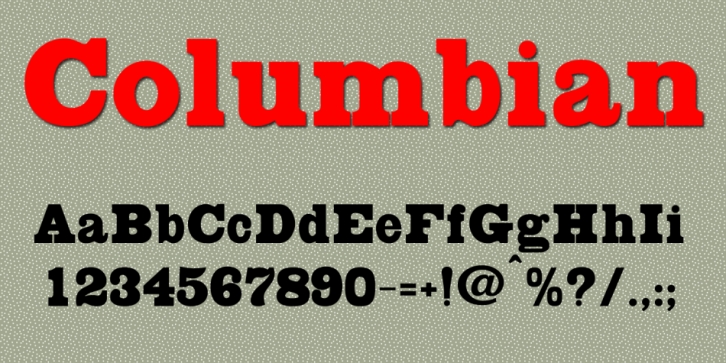 Columbian font preview